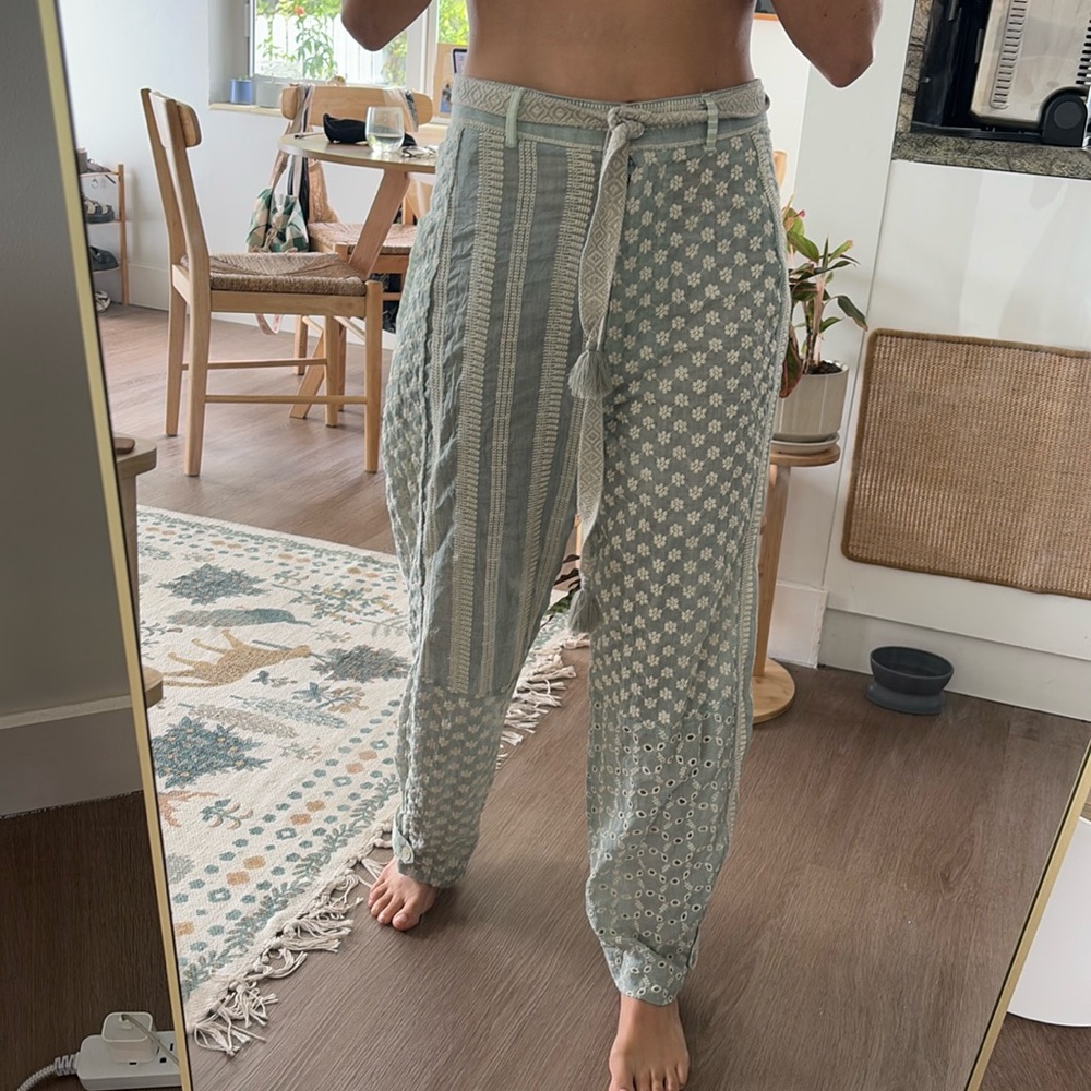 Zara embroidered pants